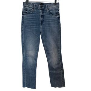 Mother The Mid Rise Dazzler Ankle Fray Jeans We The Animals Size 28